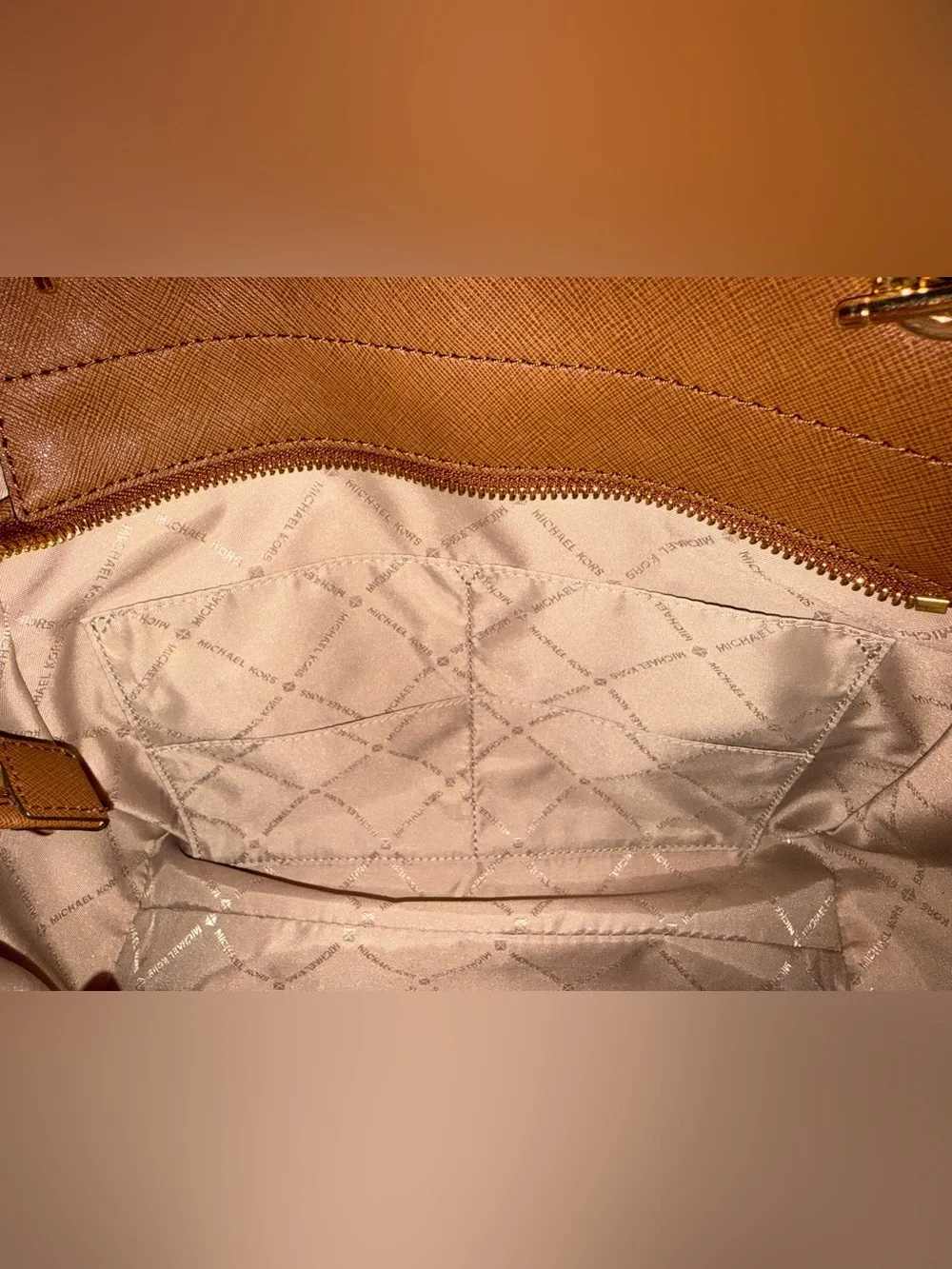 Michael Kors Leather Tote with Gold Chain Handles